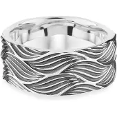 Cai Ring 925/- Sterling Silber oxidiert Wellen