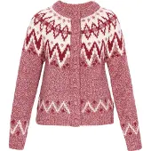 Dreimaster Strickjacke Frauen Burgunder mehrfarbig