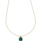 Jamelli Anhänger mit Kette 925 Silber rosé vergoldet Quarz grün (beh.)