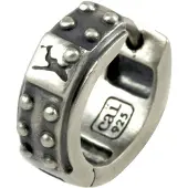 Cai Single Creole 925 Silber rhodiniert matt oxidiert