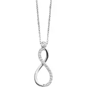 Julie Julsen Anhänger mit Kette 925 Silber rhodiniert Infinity Zirkonia