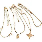 Steuer Modeschmuck Fußketten Set Metall Glänzend gelb vergoldet