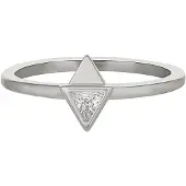 Cai Ring 925 Silber rhodiniert mit Zirkonia Dreieck