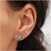 Zeeme Paar Ohrstecker "Edelstahl mit weißem Zirkonia 6mm"