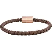 Cai Armband Leder olivenblattgegerbt braun rosé