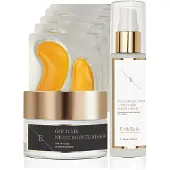 Erth Skin London ANTI-WRINKLE Nachtfeuchtigkeitsspender 24K GOLD+COLLAGEN GOLD UNDER EYE PATCH 24K GOLD - 5X2 PADS + Hyaluronsäure & Collagen Serum - 60ml