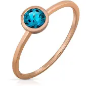 Orolino Ring 585 Gold Roségold mit Blautopas (beh.) rund