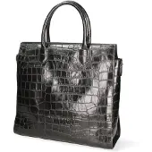 John Richmond Damenhandtasche, leer, Krokodilmuster, schwarz, mit abnehmbarer Schulterriem, Marke: