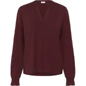 Kaffe Langarmbluse "Damen Langarm-Bluse KAcharlotte", Damen, Gr. M, braun (fudge), Obermaterial: 95% Viskose CV. 5% Elasthan EL., Blusen Langarmbluse