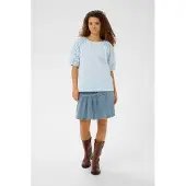 Saint tropez Kurzarmbluse SAINT TROPEZ "Damen Kurzarm-Bluse PalaSZ", Damen, Gr. L, blau (skyway), Obermaterial: 100% Baumwolle CO., Blusen Kurzarmbluse