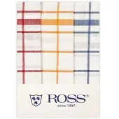 Ross 3er Pack Halbleinen-Geschirrtücher Karo 50x70 cm | rot-blau-gelb - rot;blau;gelb