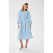 Kaffe Midikleid "Damen Kleid KAmona", Damen, Gr. 34, N-Gr, weiß (weiß blau stripe), Obermaterial: 100% Baumwolle CO., Kleider Midikleid