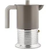 Alessi Espressokocher VITE 6 Tassen Aluminium/Warmgrey