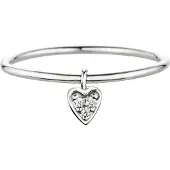 Cai Ring 925/- Silber rhodiniert Herz mit Zirkonia
