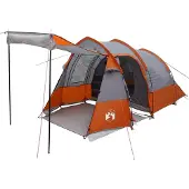 vidaXL Tunnelzelt Grau und Orange 390 x 215 x 152 cm