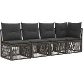 vidaXL Gartensofa-set 7 pcs Grau und Dunkelgrau Poly-Rattan