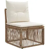 vidaXL Gartensofa-set 3 pcs Beige Poly-Rattan
