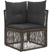 vidaXL Gartensofa-set 9 pcs Grau Poly-Rattan