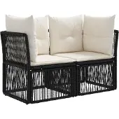vidaXL Gartensofa-set 4 pcs Schwarz Poly-Rattan
