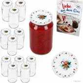 MamboCat 12er Set Sturzglas 720ml Einmachglas Candyman Deckel Rezept-Heft