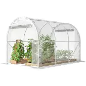 Outsunny Gewächshaus ca. 3 x 2 x 2 m Foliengewächshaus mit Reißverschlusstür