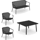 Emu Darwin Gartenlounge-Set 4-teilig schwarz
