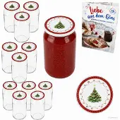 MamboCat 12er Set Sturzglas 720ml Einmachglas Weihnachtstraum Deckel Rezept-Heft