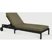 Ethnicraft Jack Gartenliege verstellbar mit Stoffauflage Teak 216x84 cm
