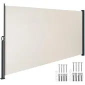TecTake Seitenmarkise 160 x 300 cm ausziehbar, mit Aufrollmechanismus