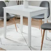Furn.Design Esstisch "Prag" in Weiß 90 x 67 cm