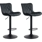 CLP 2er Set Barhocker Emma Kunstleder schwarz