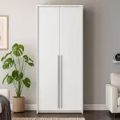 Beautysofa | Drehtürenschrank GIANA 100 cm Moderne Garderobenschrank mit 2 Türen, Weiß