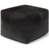 Feeling4Home Pouf Anneta aus Leder 50x50 cm, Schwarz