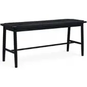Feeling4Home Bank Emirsa aus Eichenholz und Papiergarn - 110 cm, Schwarz/Schwarz