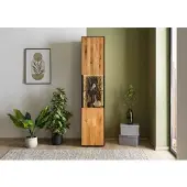 MASSIVMOEBEL24.DE Vitrine Wildeiche 43x45x200 natur geölt STARNBERG #05