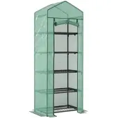 Furnicato Mini Gewächshaus Blumen Gemüse 69x49x193 Cm Grün
