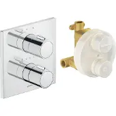 Duravit Fertigmontageset UP-THM, Rosette eckig, chrom Hochglanz