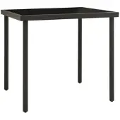 Furnicato Garten-esstisch Anthrazit 80x80x72 Cm Glas Und Stahl