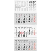 Brunnen 3-Monatskalender 2027 | grau, 320×740 mm