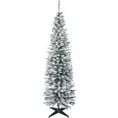 Furnicato Künstlicher Weihnachtsbaum 210 Cm Beschneite Pvc Zweige Klappbar Metallständer Grün Weiß