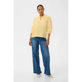 Kaffe Langarmbluse "Damen Bluse langarm KAsonja", Damen, Gr. 34, gelb (sunlight), Obermaterial: 80% Viskose CV. 20% Polyamid PA., Blusen Langarmbluse