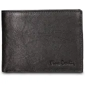 Pierre Cardin Herren Portemonnaie , echtes Leder, schwarz, kompakt, 12,5 x 9 cm
