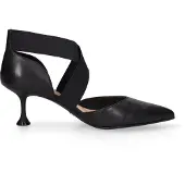 Marc Ellis Schwarzer High Heel Schuh aus echtem Leder, elegantes Design mit elastischem Riemen