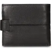 Pierre Cardin Herren Portemonnaie , echtes Leder, schwarz, mit Druckknopfverschluss