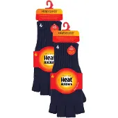 Heat Holder Herren Fingerlose Handschuhe mit thermischem Fleece-Innenfutter