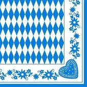 Papstar Servietten 1/4-Falz, 40x40 cm, Bayrisch Blau, 3-lagig | Folie (50 Stück)