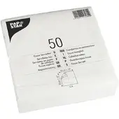 Papstar Servietten 1/4-Falz, 33x33 cm, weiß, 2-lagig | Folie (50 Stück)