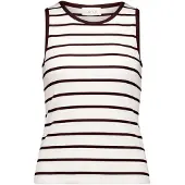Cartoon Tanktop "Basic-Top mit Rundhalsausschnitt", Damen, Gr. 36, bunt (weiß, braun), Obermaterial: 95% Baumwolle CO. 5% Elasthan EL., Tops Tanktop