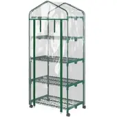 Furnicato Folien-gewächshaus Mini Mit 4 Regalfächern 69x50x165 Cm Transparent