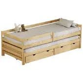 Kondela Kinderbett mit Ausziehbett Elara 90x200 cm - natur